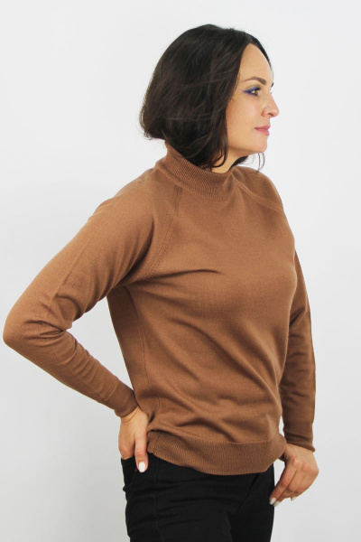 Коричневый свитер реглан прямой силуэт на демисезон Полесье С3316-15 5С1754-Д43 158,164 макадамия - фото 2