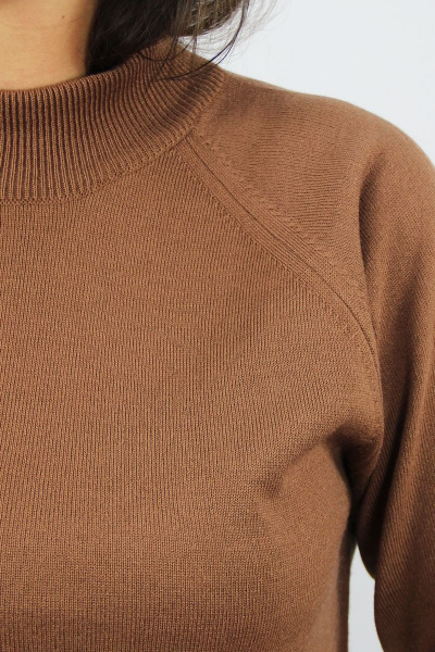 Коричневый свитер реглан прямой силуэт на демисезон Полесье С3316-15 5С1754-Д43 170,176 макадамия - фото 3