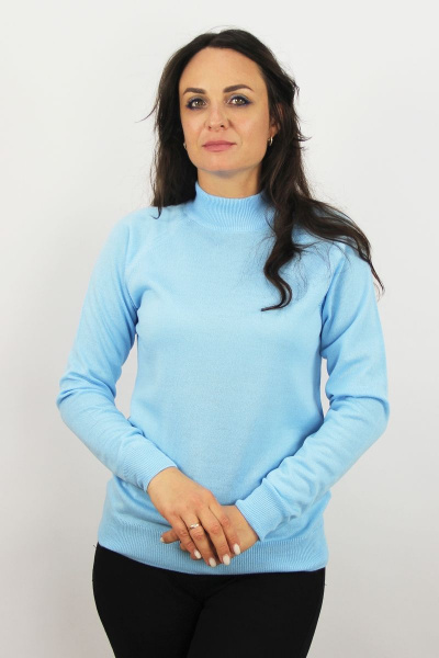 Голубой свитер реглан прямой силуэт на демисезон Полесье С3316-15 5С1754-Д43 170,176 ниагара - фото 1