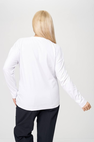 Джемпер с авторской печатью из вискозы и трикотажа SOVA 11204 белый - фото 3