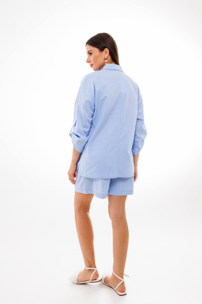 Рубашка и шорты из хлопка с рукавами на пате и яркой расцветкой Anelli 1407 голубой - фото 6