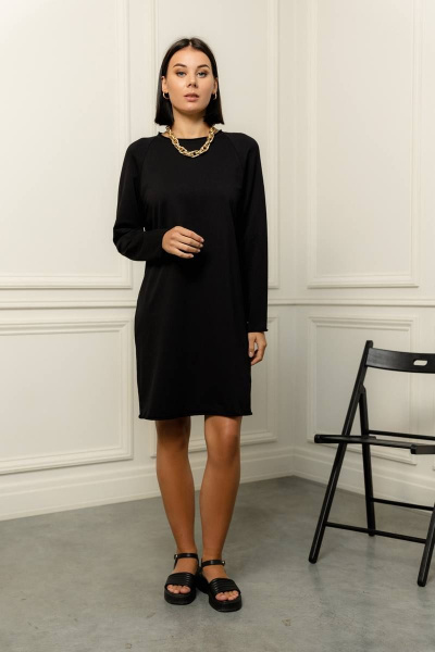 Платье из хлопка с приятной тактильностью для ежедневных образов Romgil 945ДФТЗ черный - фото 5