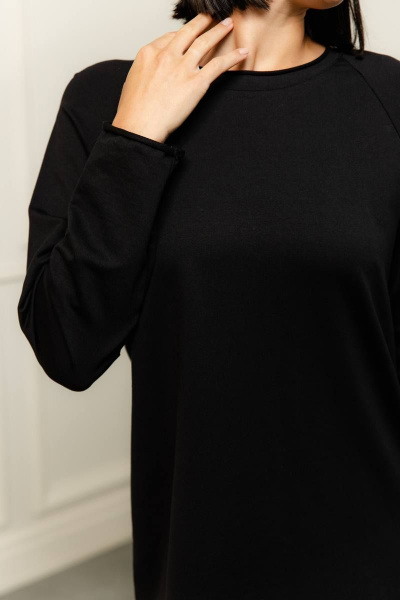 Платье из хлопка с приятной тактильностью для ежедневных образов Romgil 945ДФТЗ черный - фото 4