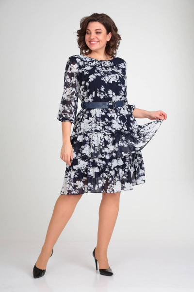 Платье Rishelie 923 синий - фото 3