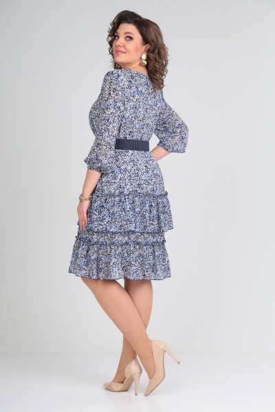 Демисезонное платье с принтом и декоративными кожаными элементами Rishelie 923.1 принт - фото 2