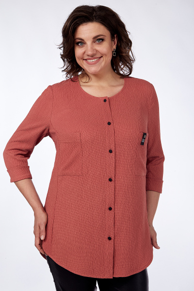 Блуза из вискозы и трикотажа с вырезом по косой Algranda А3566-5-3 - фото 1