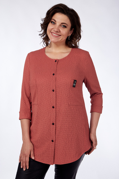 Блуза из вискозы и трикотажа с вырезом по косой Algranda А3566-5-3 - фото 2