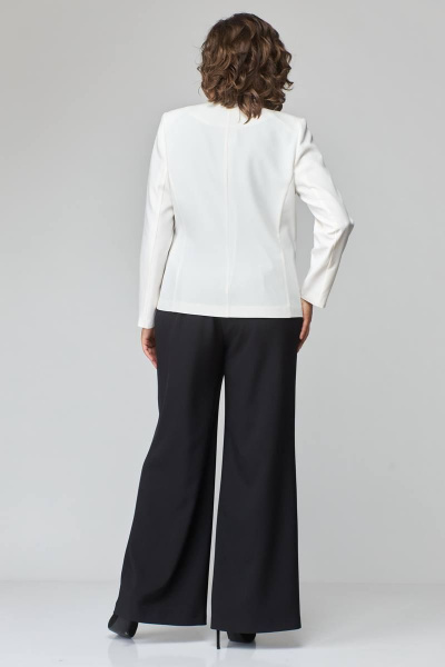 Деловой костюм тройка из двухконтрастных тканей ANASTASIA MAK 1123 чёрно-белый - фото 4