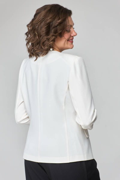 Деловой костюм тройка из двухконтрастных тканей ANASTASIA MAK 1123 чёрно-белый - фото 9