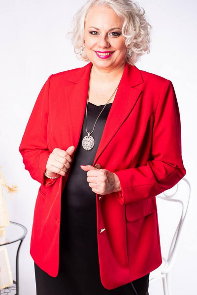 Красный жакет прямого кроя, универсальный для образа Camelia 2229 1 - фото 1