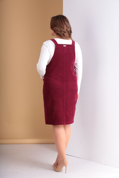 Вельветовый сарафан в спортивном стиле с регулируемыми бретелями Tensi 275.1а марсала - фото 4