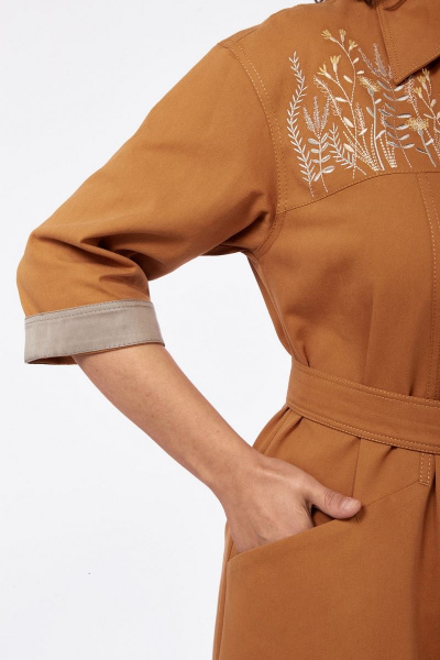 Платье из хлопка и текстиля с кокетками и вышивкой Jurimex 2979 - фото 3