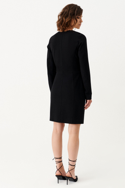 Платье черное нарядное из текстиля с разрезом Панда 153783w черный - фото 3