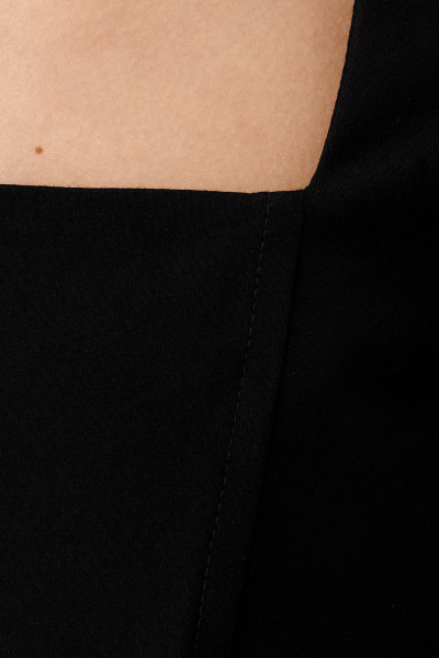 Платье черное нарядное из текстиля с разрезом Панда 153783w черный - фото 4