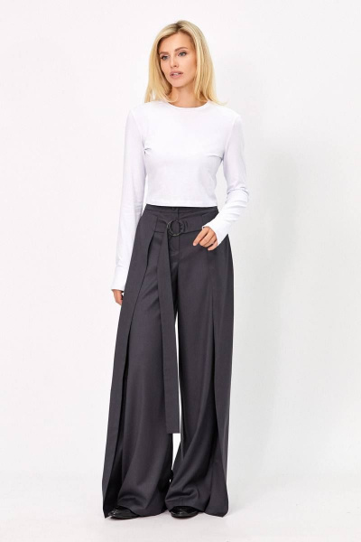 Демисезонный трикотажный лонгслив с удлиненным рукавом Rivoli 2366 белый_с_голубым_оттенком - фото 2