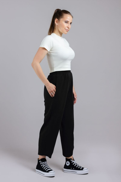 Брюки женские демисезонные из трикотажа с защитами Mirolia 1189 чёрный - фото 4