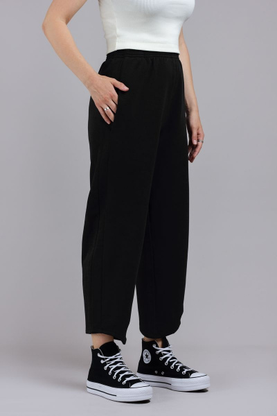 Брюки женские демисезонные из трикотажа с защитами Mirolia 1189 чёрный - фото 1
