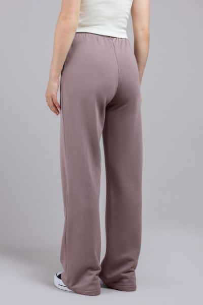 Бежевые спортивные брюки с отстрочками и карманами Mirolia 1191 капучино - фото 3