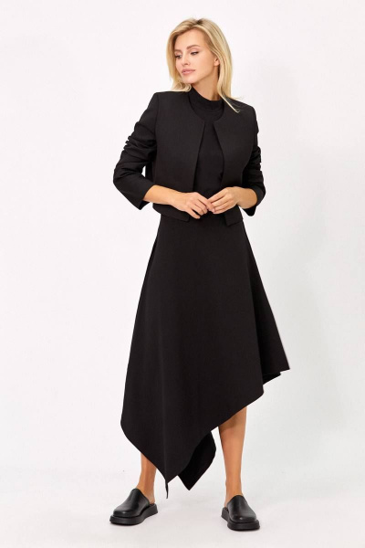 Жакет, юбка Rivoli 8047+4039 чёрный - фото 1