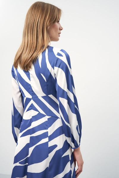 Платье из шелковой вискозы с V-вырезом и сборками Art Ribbon M3903P - фото 5