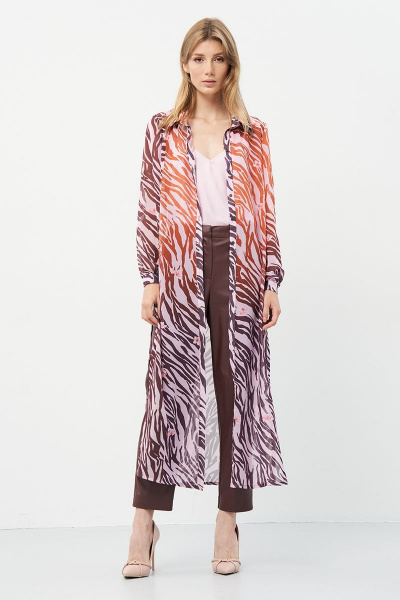 Демисезонная шифоновая туника с воротником-стойкой Art Ribbon M3911T - фото 3