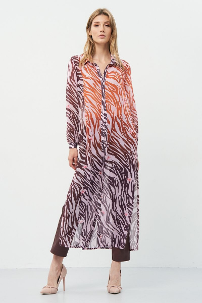 Демисезонная шифоновая туника с воротником-стойкой Art Ribbon M3911T - фото 2