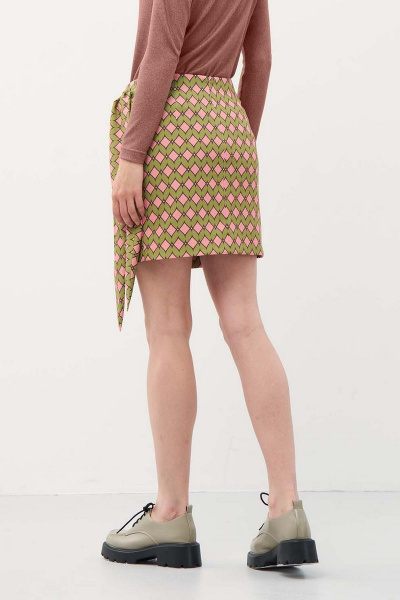Юбка мини из плотного трикотажа с потайной молнией Art Ribbon M3917Y - фото 4