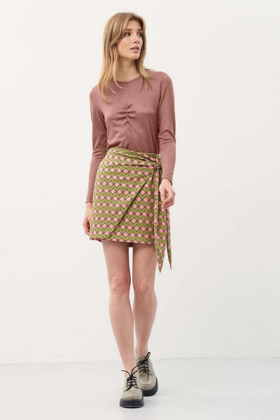 Юбка мини из плотного трикотажа с потайной молнией Art Ribbon M3917Y - фото 2