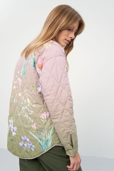 Куртка демисезонная плащевая из текстиля с капюшоном Art Ribbon M3918K - фото 5