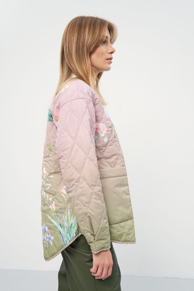 Куртка демисезонная плащевая из текстиля с капюшоном Art Ribbon M3918K - фото 4