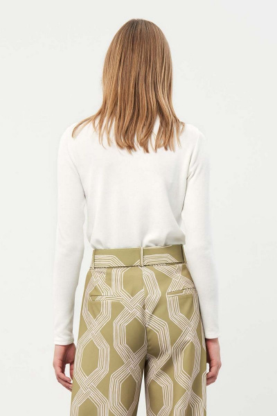 Белый вискозный водолазка с воротником-стойкой Art Ribbon M3925T - фото 4