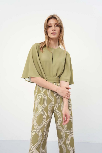 Комбинезон из вискозы с поясом и карманами Art Ribbon M3930W - фото 3