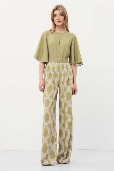 Комбинезон из вискозы с поясом и карманами Art Ribbon M3930W - фото 2