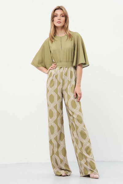 Комбинезон из вискозы с поясом и карманами Art Ribbon M3930W - фото 1