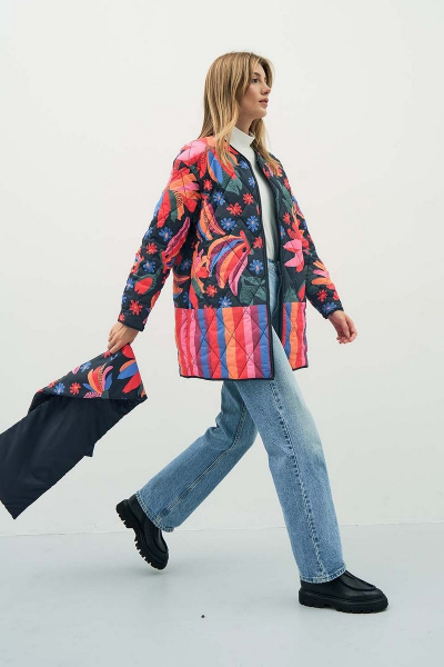 Куртка на демисезон из плащёвой ткани с текстилем Art Ribbon M3937K - фото 10