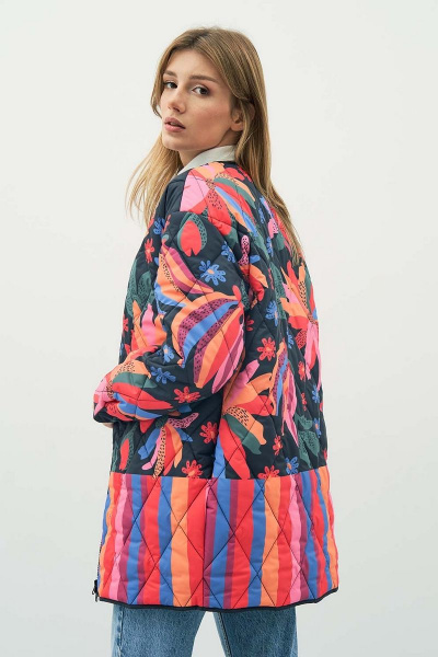 Куртка на демисезон из плащёвой ткани с текстилем Art Ribbon M3937K - фото 9