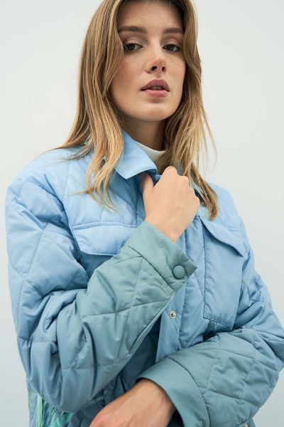 Плащевая куртка прямого силуэта с карманами и застежкой Art Ribbon M3935K - фото 6