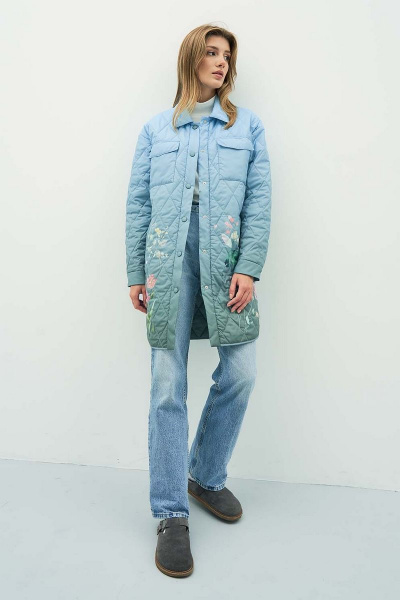 Плащевая куртка прямого силуэта с карманами и застежкой Art Ribbon M3935K - фото 4