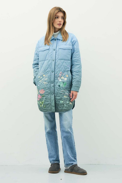 Плащевая куртка прямого силуэта с карманами и застежкой Art Ribbon M3935K - фото 2