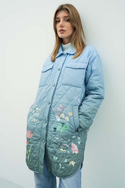 Плащевая куртка прямого силуэта с карманами и застежкой Art Ribbon M3935K - фото 1