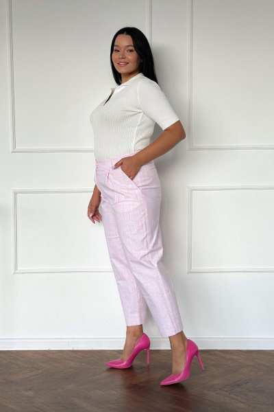 Брюки из чиноса с застежкой на молнию и карманами Allma P-013 розовый - фото 4