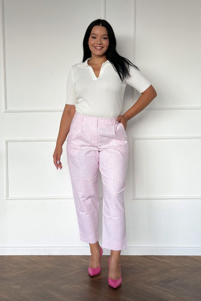 Брюки из чиноса с застежкой на молнию и карманами Allma P-013 розовый - фото 3