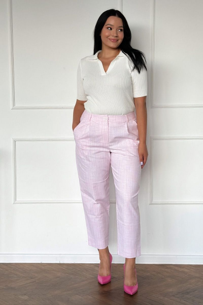 Брюки из чиноса с застежкой на молнию и карманами Allma P-013 розовый - фото 1