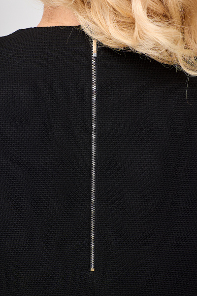 Черное платье из вискозы и трикотажа с разрезами и вырезом Algranda А3949-1 - фото 2