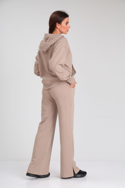 Костюм демисезонный из хлопкового трикотажа с карманом HIT 3099 бежевый-блеск - фото 6