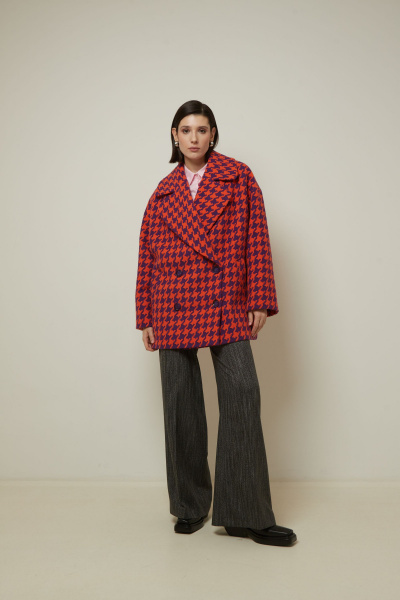 Пальто Elema 1-12726-1-164 клетка - фото 1