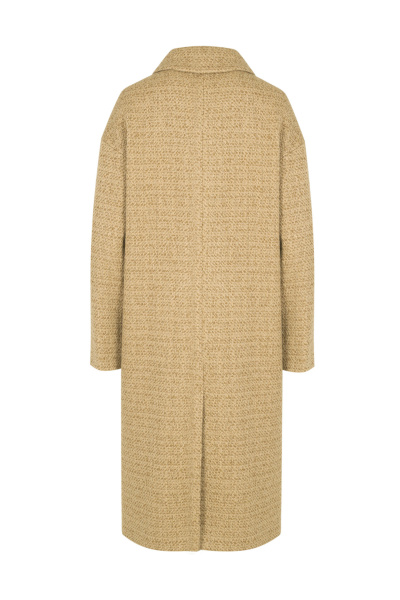 Бежевое демисезонное пальто шерстью и пальтовой тканью Elema 1-12902-1-164 верблюд - фото 7