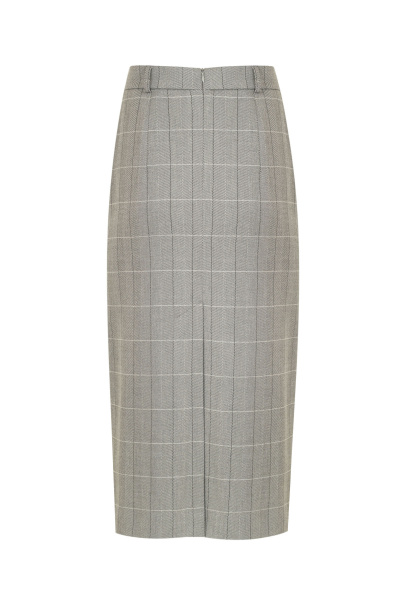 юбка на каждый день из текстиля с серым принтом Elema 4К-13142-1-170 клетка - фото 3