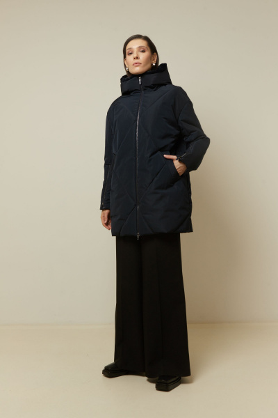 Пальто из плащёвой ткани в повседневном стиле с карманами Elema 5S-13035-1-164 тёмно-синий - фото 4