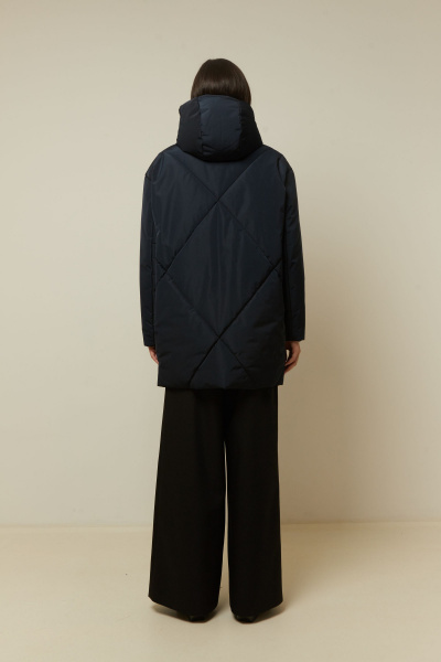 Пальто из плащёвой ткани в повседневном стиле с карманами Elema 5S-13035-1-164 тёмно-синий - фото 6